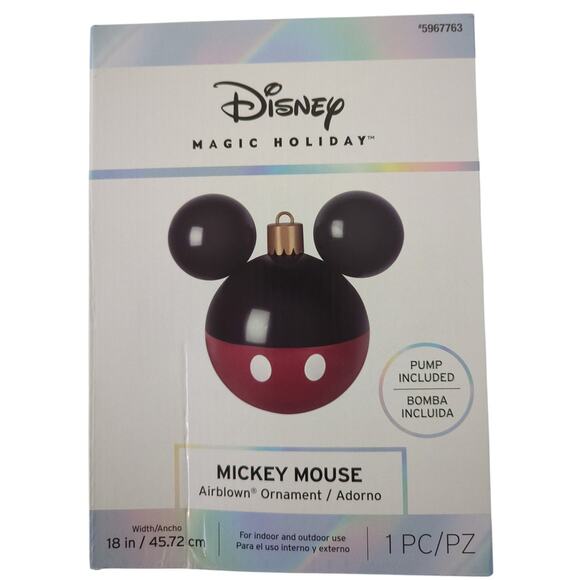 NEW Disney Magic Holiday 18" Mickey Mouse Airblown Ornament w/pump - Picture 1 of 4
